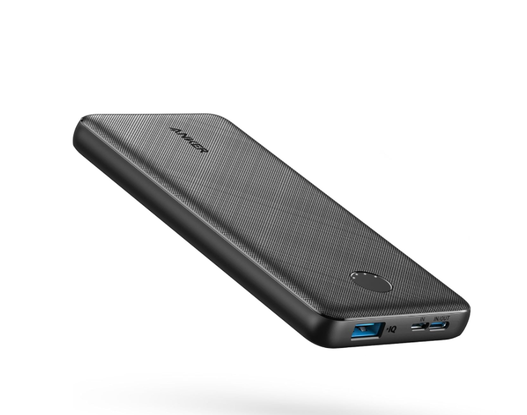 Slim portable power bank designed for everyday carry and travel use.